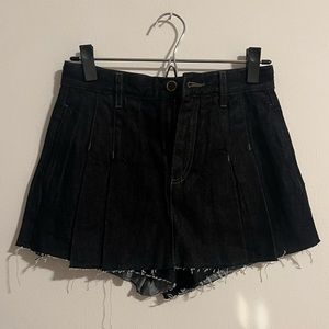 Mo&Co Navy Blue/Black Jean Short Skirt